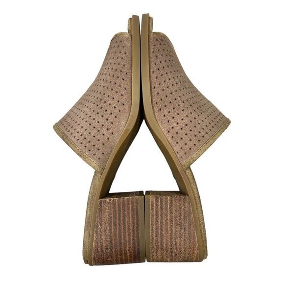 Koolaburra Raychel Brown Perforated Suede Block Heel Slip on Mule Womens Size 9M - Picture 5 of 12